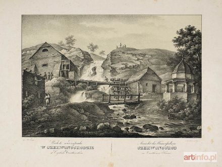 LANGE Antoni | Widok wodospadu w Czerwonogrodzie w Cyrkule Stanisławowskim, 1823