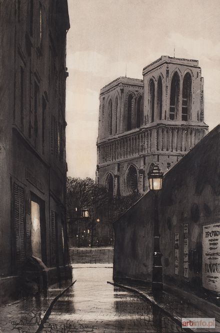 DOBROWOLSKI Odo | Nokturn paryski. Widok na Notre Dame, 1911 r., 1911 r.