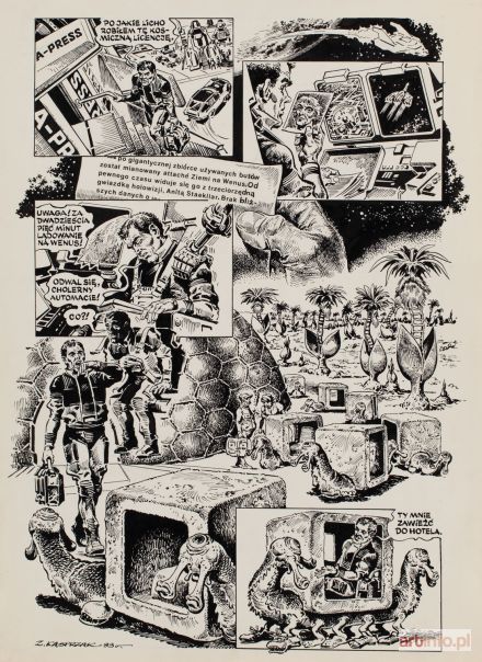 KASPRZAK (KAS) Zbigniew | Człowiek bez twarzy, plansza komiksowa nr 2 (odc. 2), 1983 r.