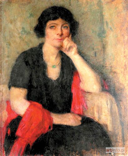 KARPIŃSKI Alfons | Portret kobiety w czarnej sukni, 1928 r.