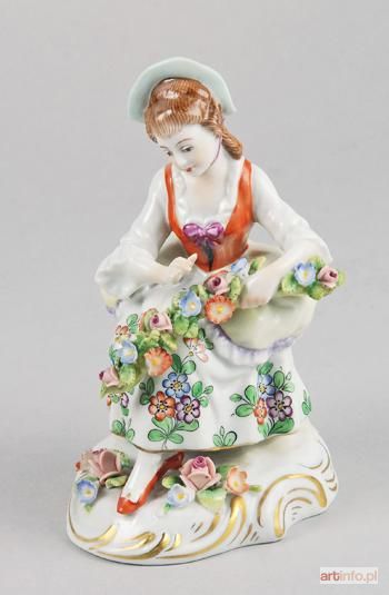 Ogrodniczka z girlandą kwiatową