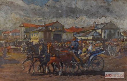 ROZWADOWSKI Zygmunt | Dzień targowy w miasteczku na Kresach, 1936