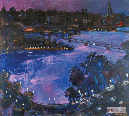 SZANCENBACH Jan | Pejzaż nocny z Paryża [Pont Neuf i Pont Des Arts], 1996