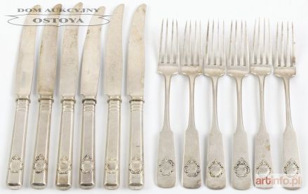 ZESTAW SZTUĆCÓW PRZEKĄSKOWYCH, Polska, Warszawa, Bracia Hempel, ok. 1908