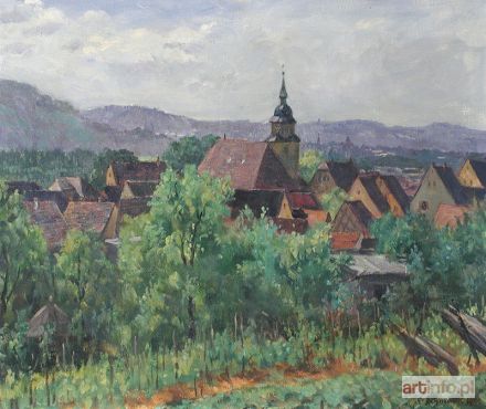 SCHMAUK Carl | Pejzaż miasteczka, 1942 r.