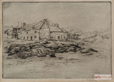 PANKIEWICZ Józef | Domy na skalach widok wybrzeza w Concarneau, 1908