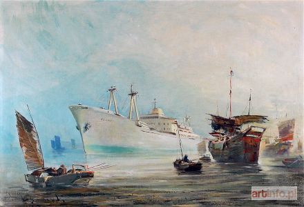 BARANOWSKI Henryk | Dziesięciotysięcznik m/s Pekin wchodzi do portu chińskiego, ok. 1965