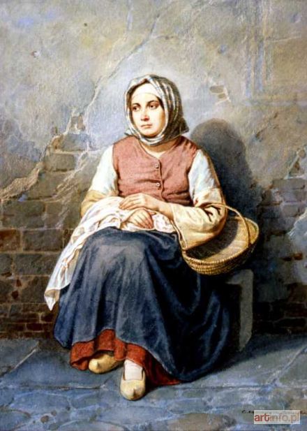 NAUMANN Carl Friedrich | Dziewczyna z koszem, 1855