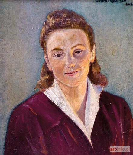 CHOREMBALSKI Wawrzyniec | B) PORTRET - KOBIETA W FIOLETOWYM ŻAKIECIE, 1946