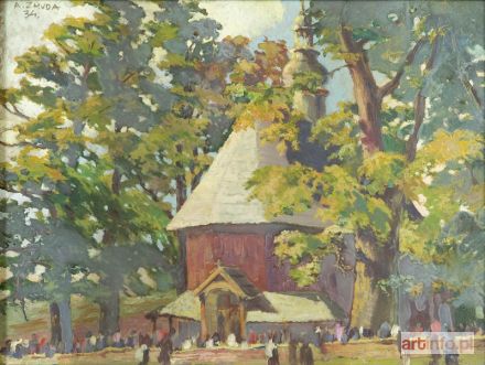 ŻMUDA Alfred | Wiejski kościółek, 1934 r.