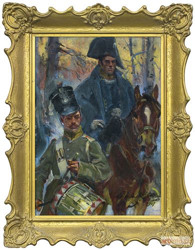 KOSSAK Wojciech | OFICER I DOBOSZ. Z POLA BITWY O OLSZYNKĘ GROCHOWSKĄ, 1907