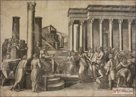 RAIMONDI Marcantonio | Przyjęcie królowej Saby przez Salomona, 1518