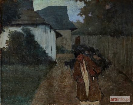 RZECKI-SZRENIAWA Stanisław (RZECZNIK) | Pasterz wychodzący ze stadem ze wsi, 1906