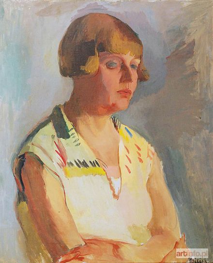 MILICH Adolf Abram | Portret kobiety w żółtej sukience, ok. 1935