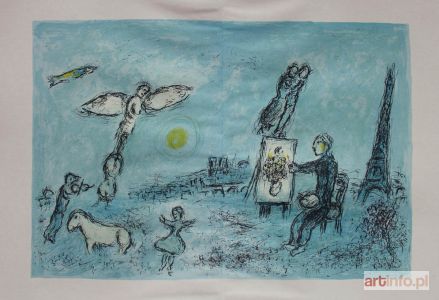 CHAGALL Marc | Malarz i jego sobowtór (Derričre le Mirroir no 246, 1981, Mourlot #992)