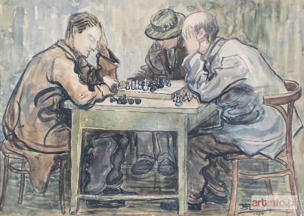 RYNECKI Mojżesz | Grający w szachy, 1934