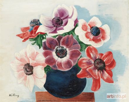 KISLING Mojżesz | Bouquet d'anémones dans un vase