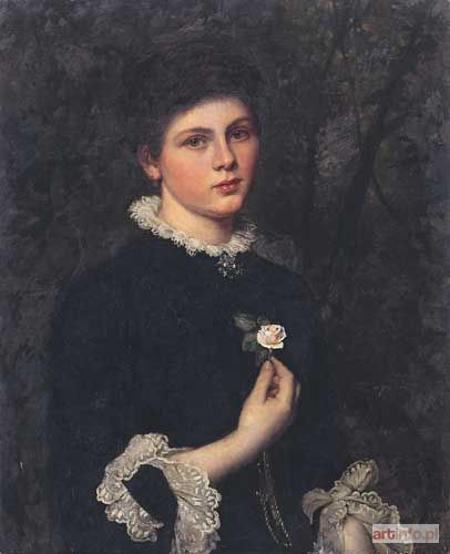 SCHÄFER Laurenz | Kobieta z różą, 1886