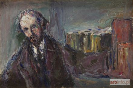 TERLIKOWSKI Włodzimierz | Portret mężczyzny (na odwrociu: Martwa natura z bukietem róż), 1921 r.