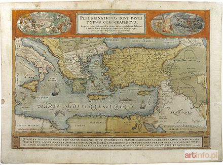 ORTELIUS Abraham | Mapa podróży Św.Pawła (Peregrinationis divi Pauli typus corographicus), 1579,