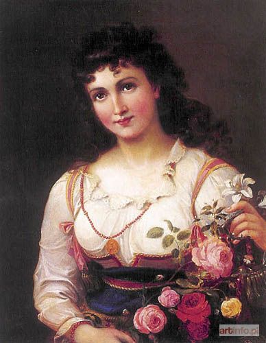 RABE Theodor | DZIEWCZYNA Z KWIATAMI, 1885 r.